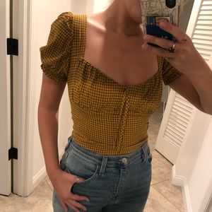 Mustard Gingham Top